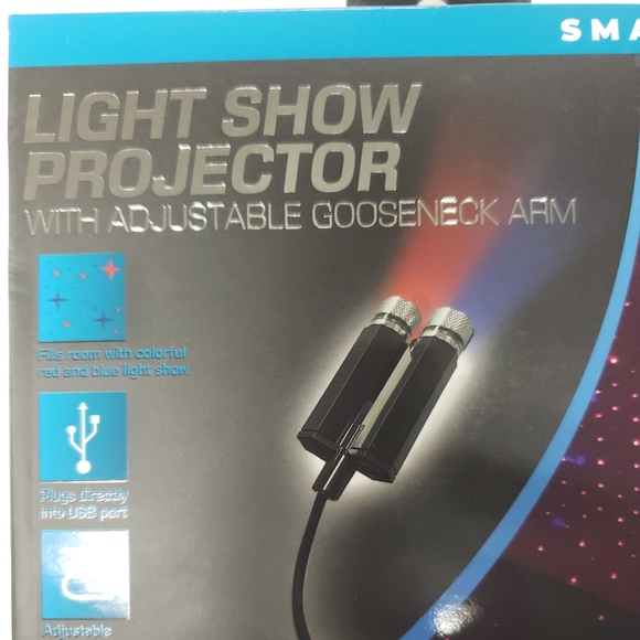 LIGHT SHOW PROJECTOR W/ ADJUSTABLE GOOSENECK ARM USB PLUG & PLAY 2 boxes - Picture 6 of 7